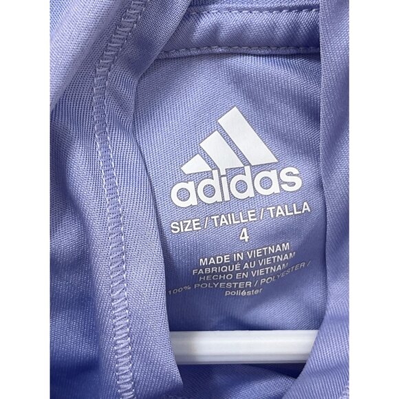 Adidas Girls Purple Logo Hoodie Peplum Active Top Size 4 - Picture 3 of 11